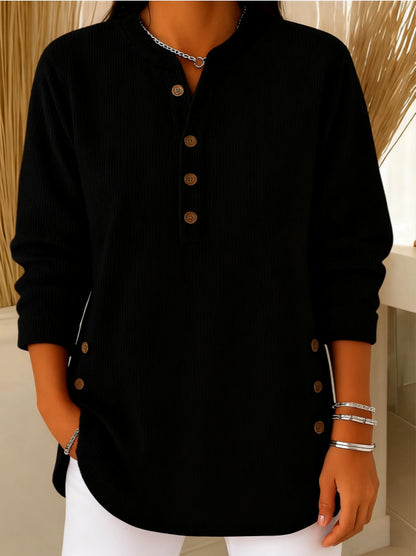 Pull Chemise Col V Uni