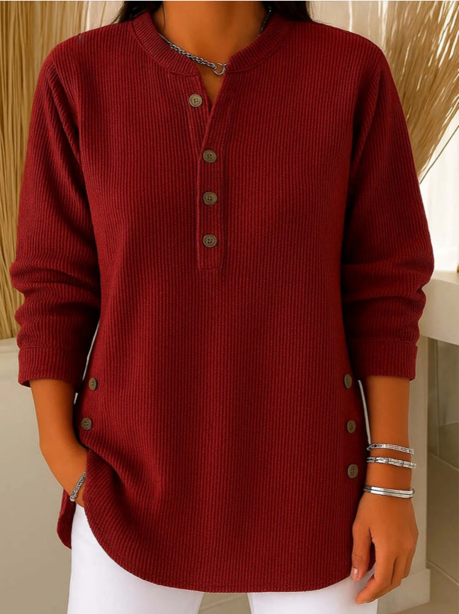 Pull Chemise Col V Uni